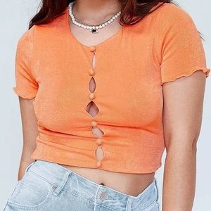 Princess Polly Maxwell Crop Top in Orange - Size 4